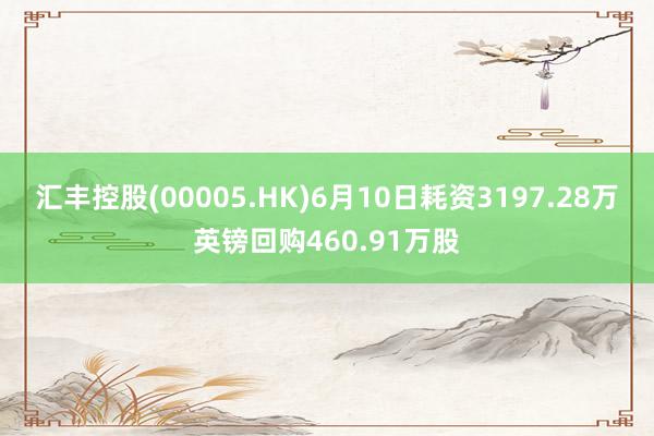 汇丰控股(00005.HK)6月10日耗资3197.28万英镑回购460.91万股