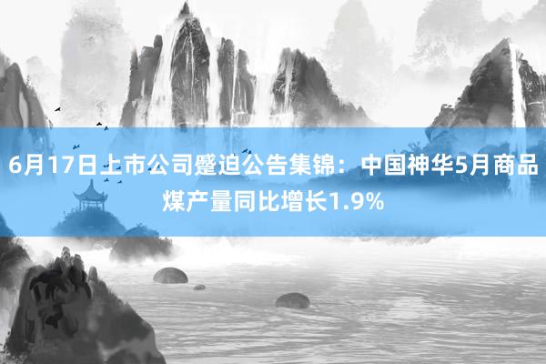 6月17日上市公司蹙迫公告集锦：中国神华5月商品煤产量同比增长1.9%