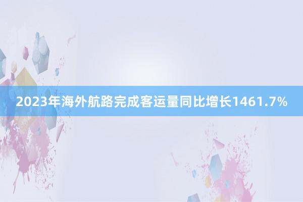 2023年海外航路完成客运量同比增长1461.7%