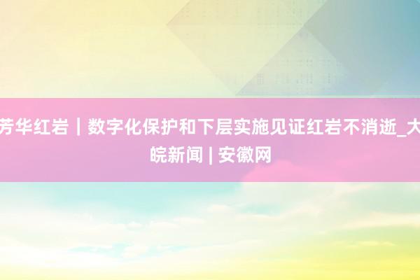 芳华红岩｜数字化保护和下层实施见证红岩不消逝_大皖新闻 | 安徽网